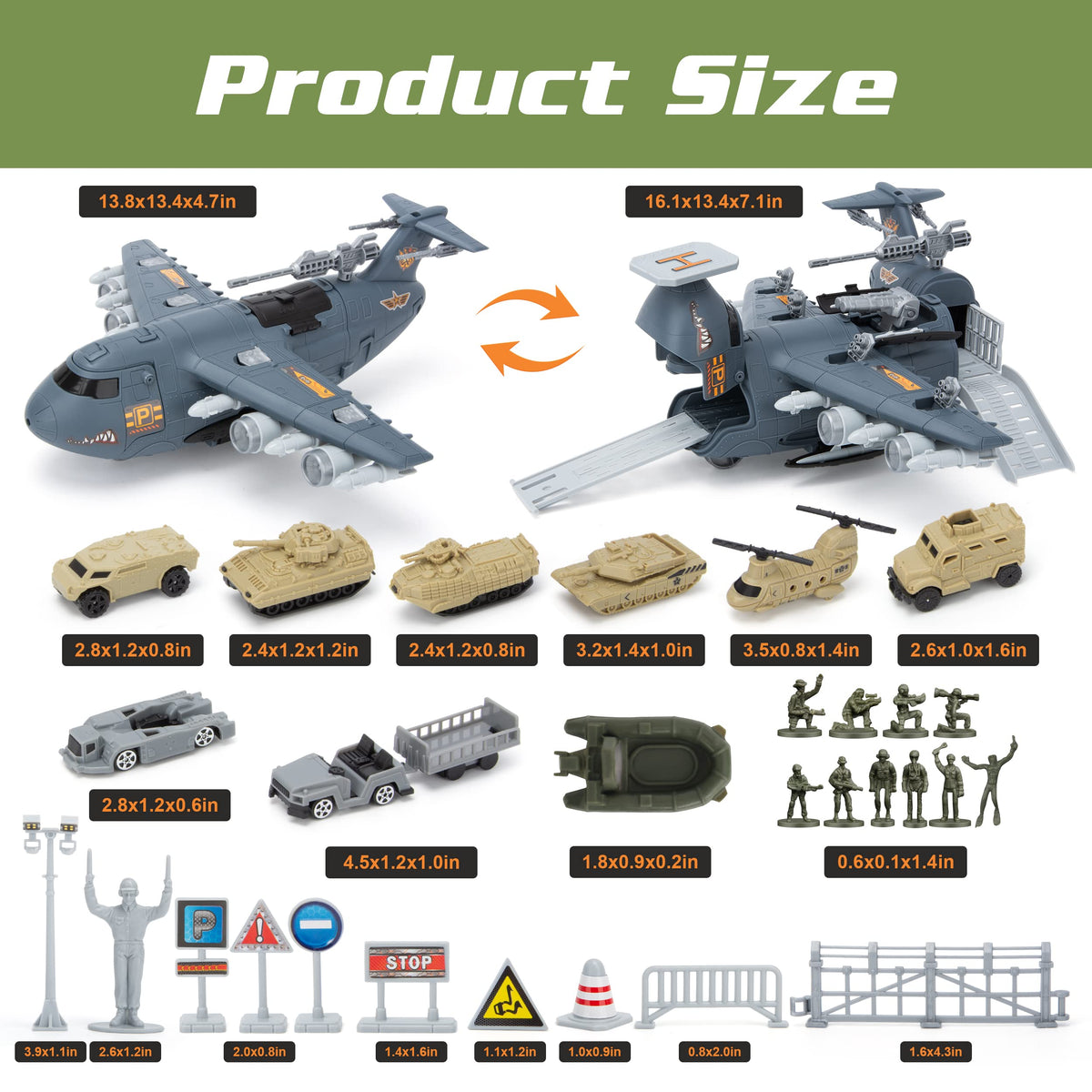 XDUOYJOY army vehicles and helicopter image showcases robust build for years of action play.
