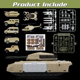 XDUOYJOY army vehicles set including trucks and helicopter for cooperative play