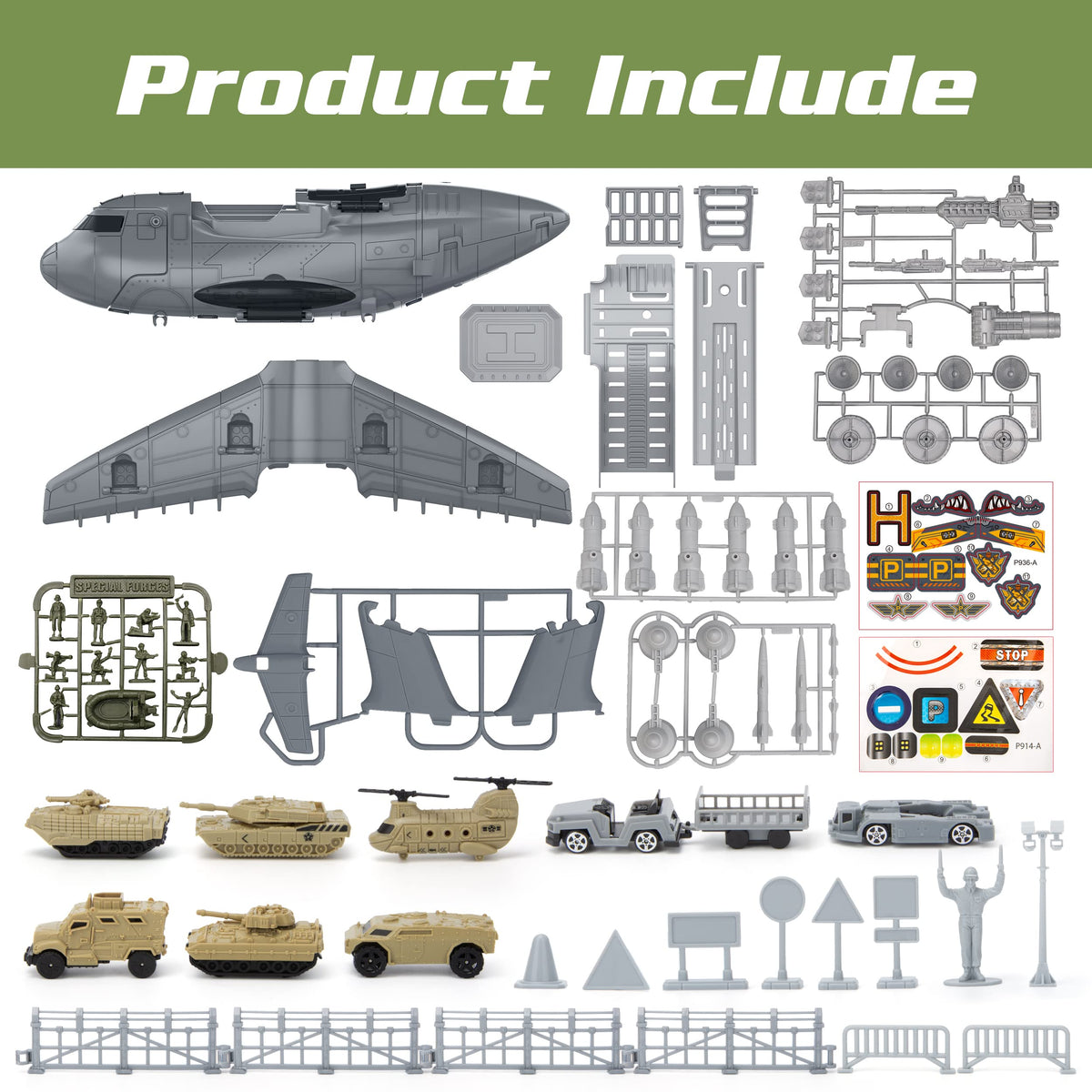 XDUOYJOY fighter jet with accessories highlights realistic features for engaging role-play scenarios.