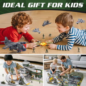 XDUOYJOY military base play mat and base structures enrich interactive play.