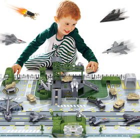 XDUOYJOY military base toy assembly scene with stickers and ramps for creative building