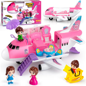 XDUOYJOY pink airplane toy front view for imaginative play