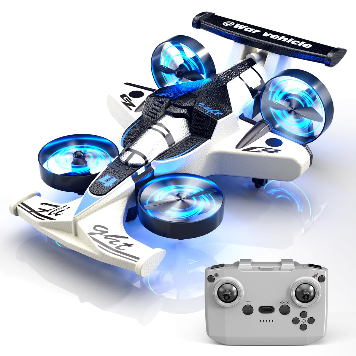 Xelabrion 2-in-1 RC airplane and car front view for versatile play.