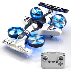Xelabrion 2-in-1 RC airplane and car front view for versatile play.