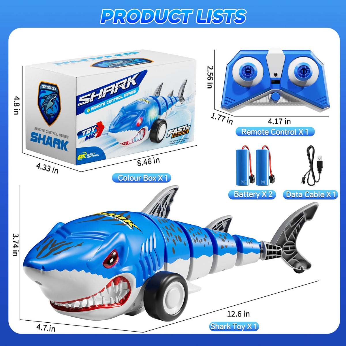 Xelabrion gift-ready RC shark car for birthdays and holidays.