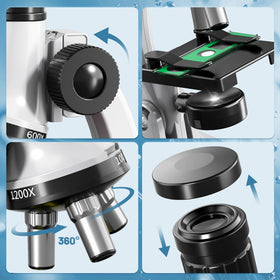 Xelabrion microscope LED light colors show seven color options for clearer sample viewing.