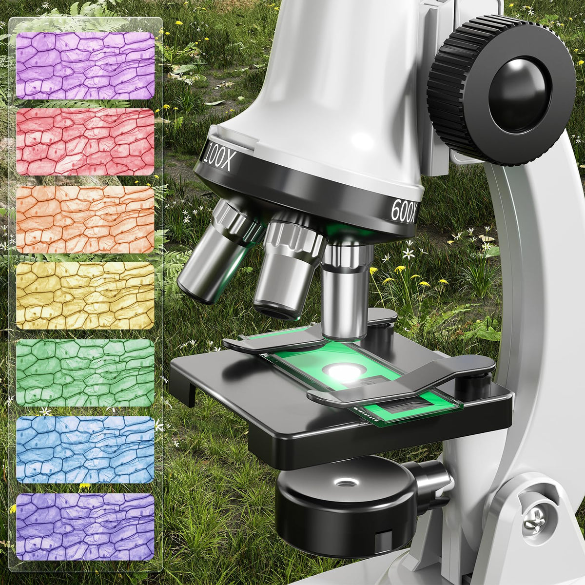 Xelabrion microscope safe materials emphasizes durable ABS plastic and smooth edges for kids.