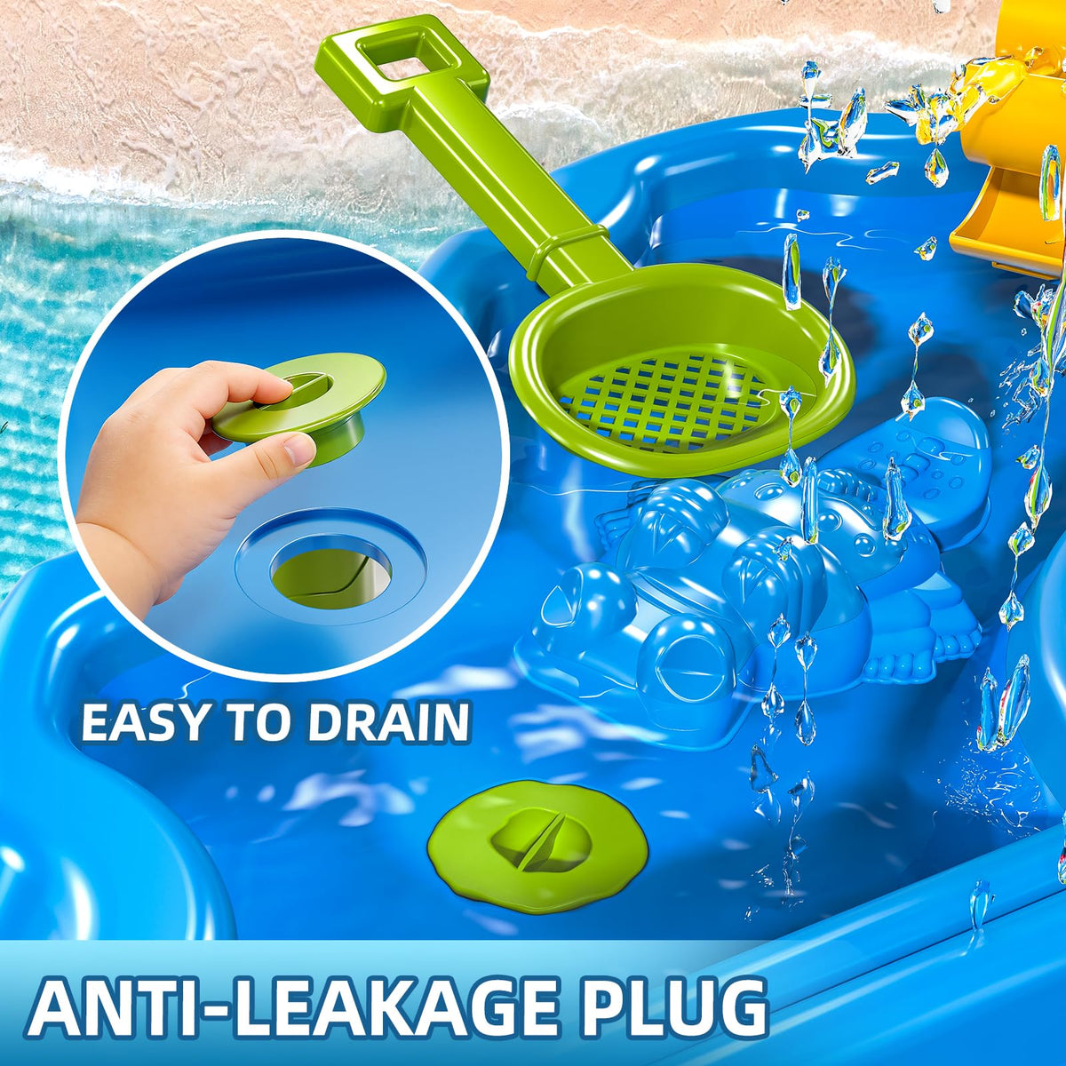 Xelabrion portable sink and kettle enable cleanup during water play