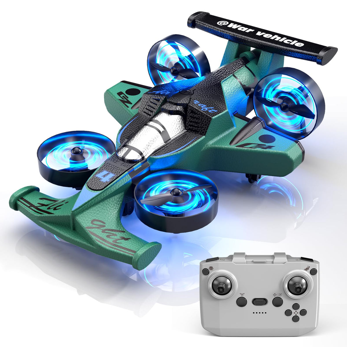 Xelabrion RC airplane-car toy front view showing dual land-air versatility for kids