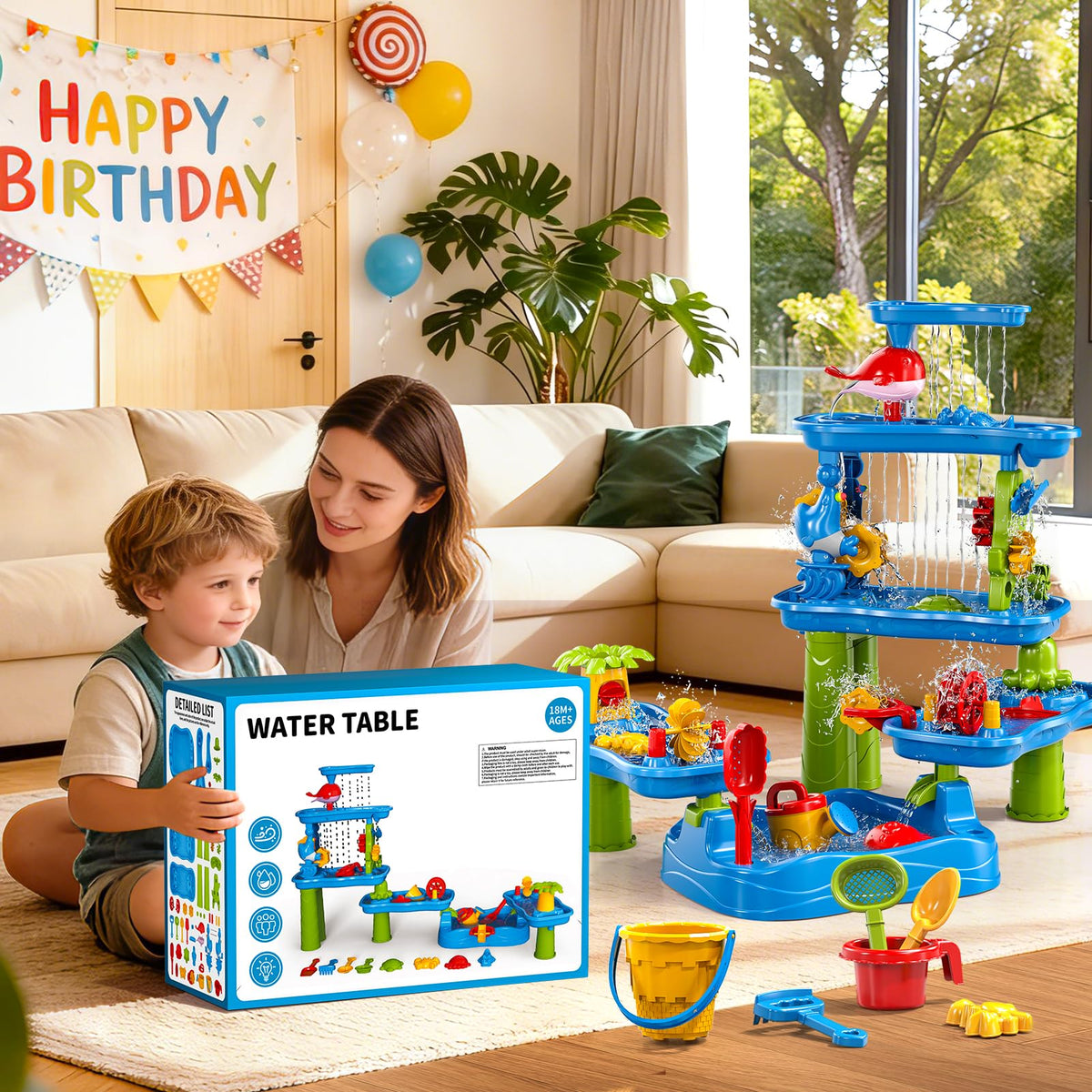 Xelabrion sand and water table includes over 30 accessories for creative setups
