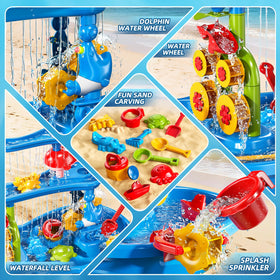 Xelabrion accessory set with shovels, rakes, spoons for sand and water