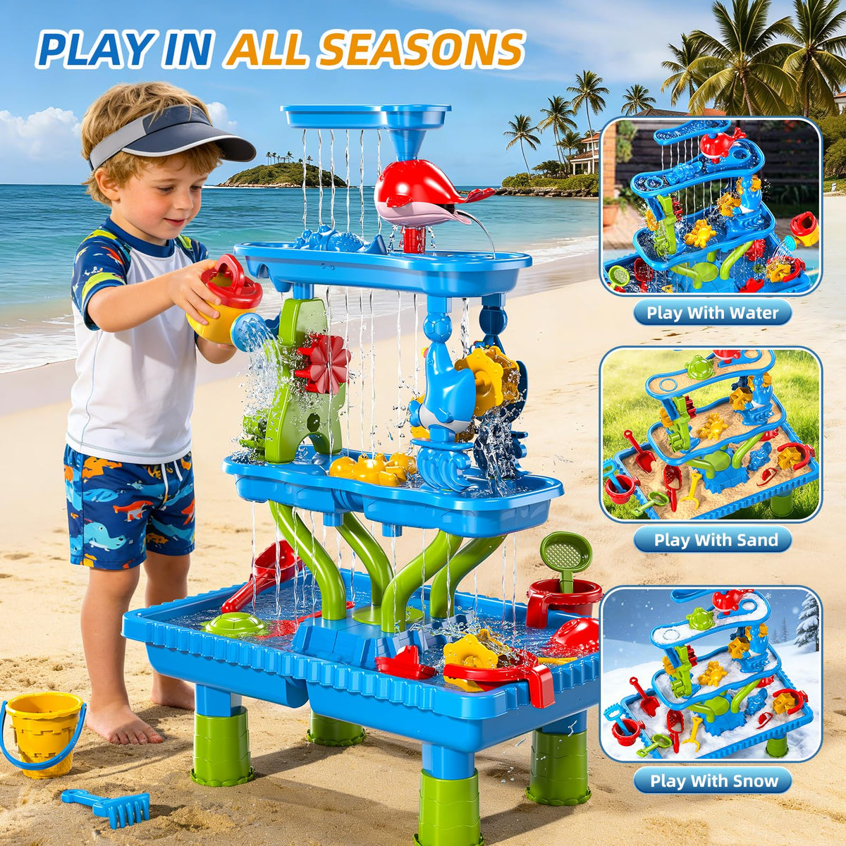Xelabrion sand water table detachable accessories simplify washing and reuse