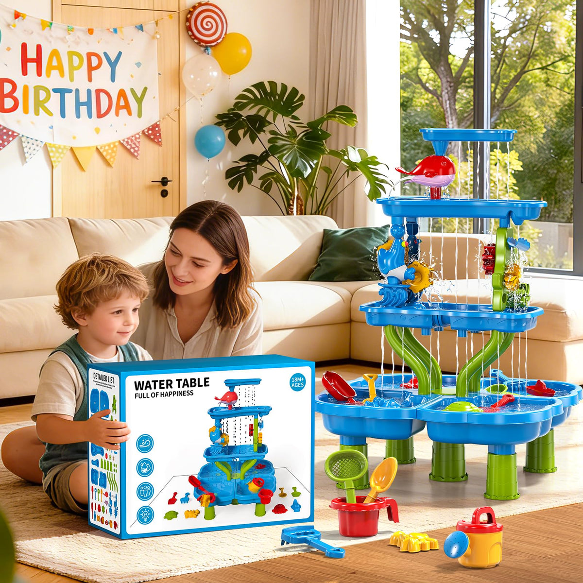 Xelabrion sand water table easy drain plug simplifies quick cleanup