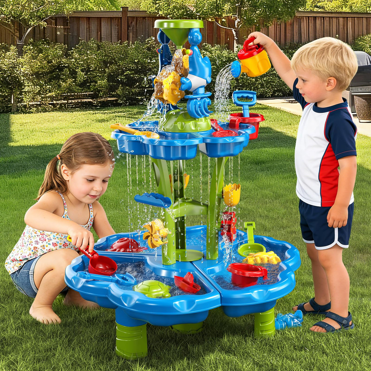 Xelabrion sand water table featuring rotating gears for exploratory learning