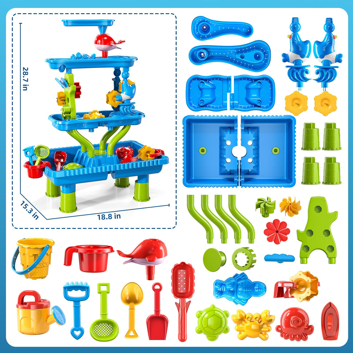 Xelabrion sand water table BPA-free ABS ensures safe, durable play