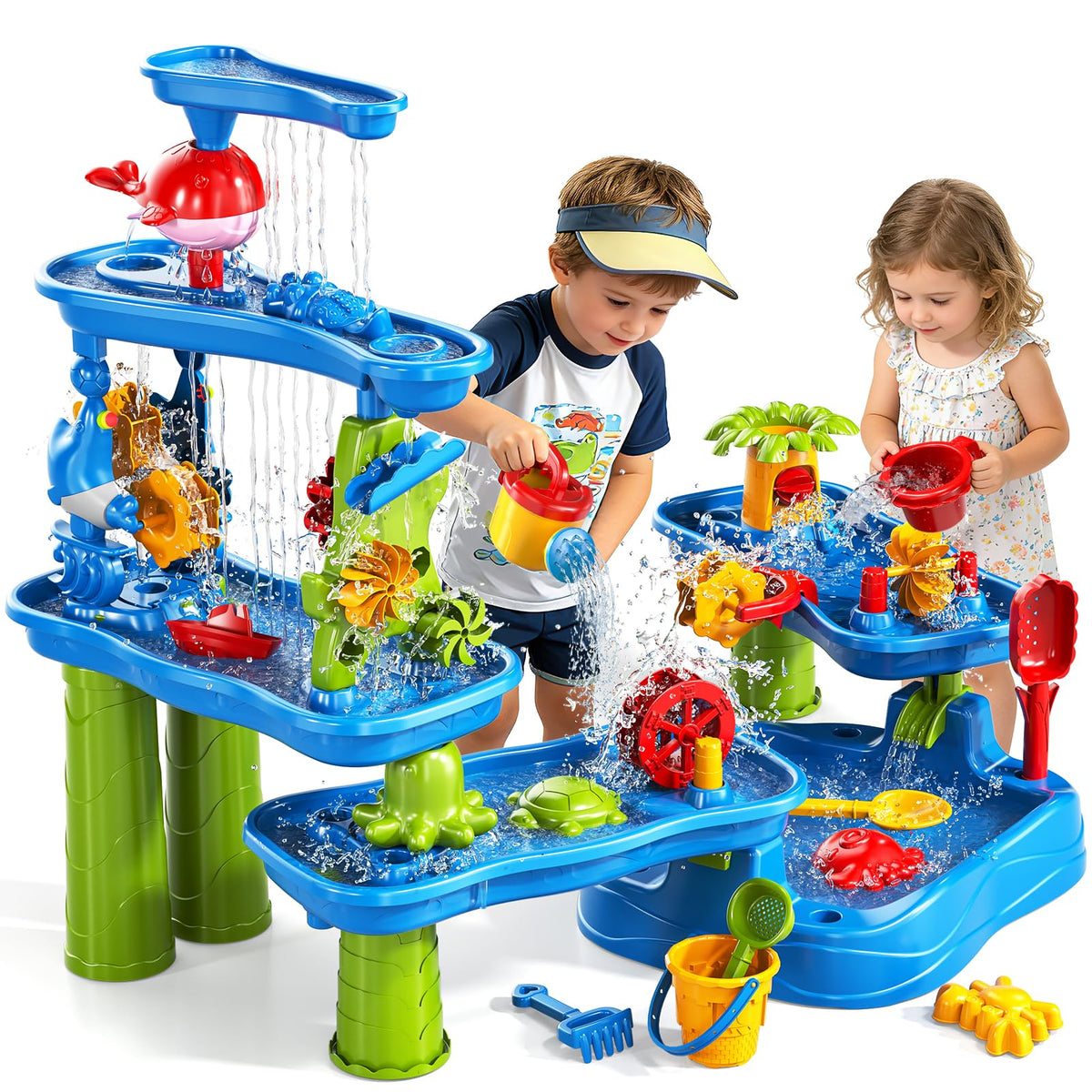Xelabrion sand and water table top-tier channel enhancing interactive play with friends