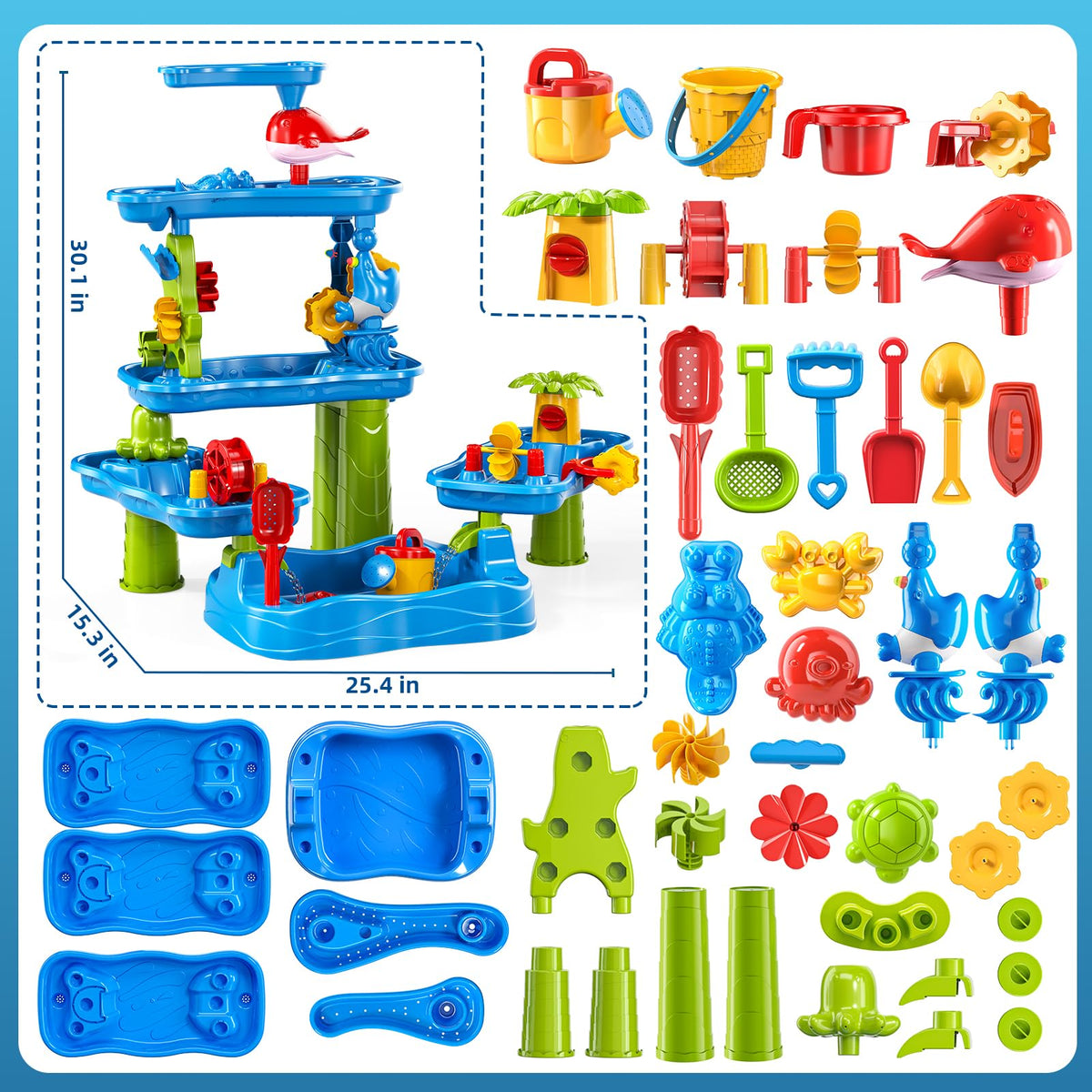 Xelabrion sand and water table designed for year-round indoor and outdoor use
