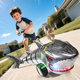 Xelabrion Shark RC Car tail sways left and right for dynamic motion.