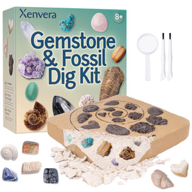 Xenvera Gemstone Dig Kit dig brick for hands-on geology exploration at home.