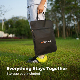 Xerceo kick trainer closeup shows durable construction and practical design