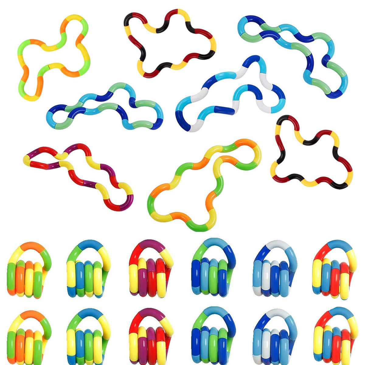Xesakesi 20-piece multicolor fidget toy set for focused play and stress relief.