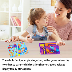 Xesakesi double-sided sensory board aids concentration through tactile push, peel, loop, and bridge actions.