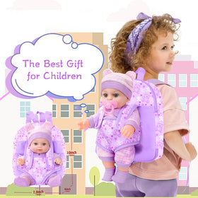 XFEYUE 12'' baby doll bundle supports imaginative storytelling.