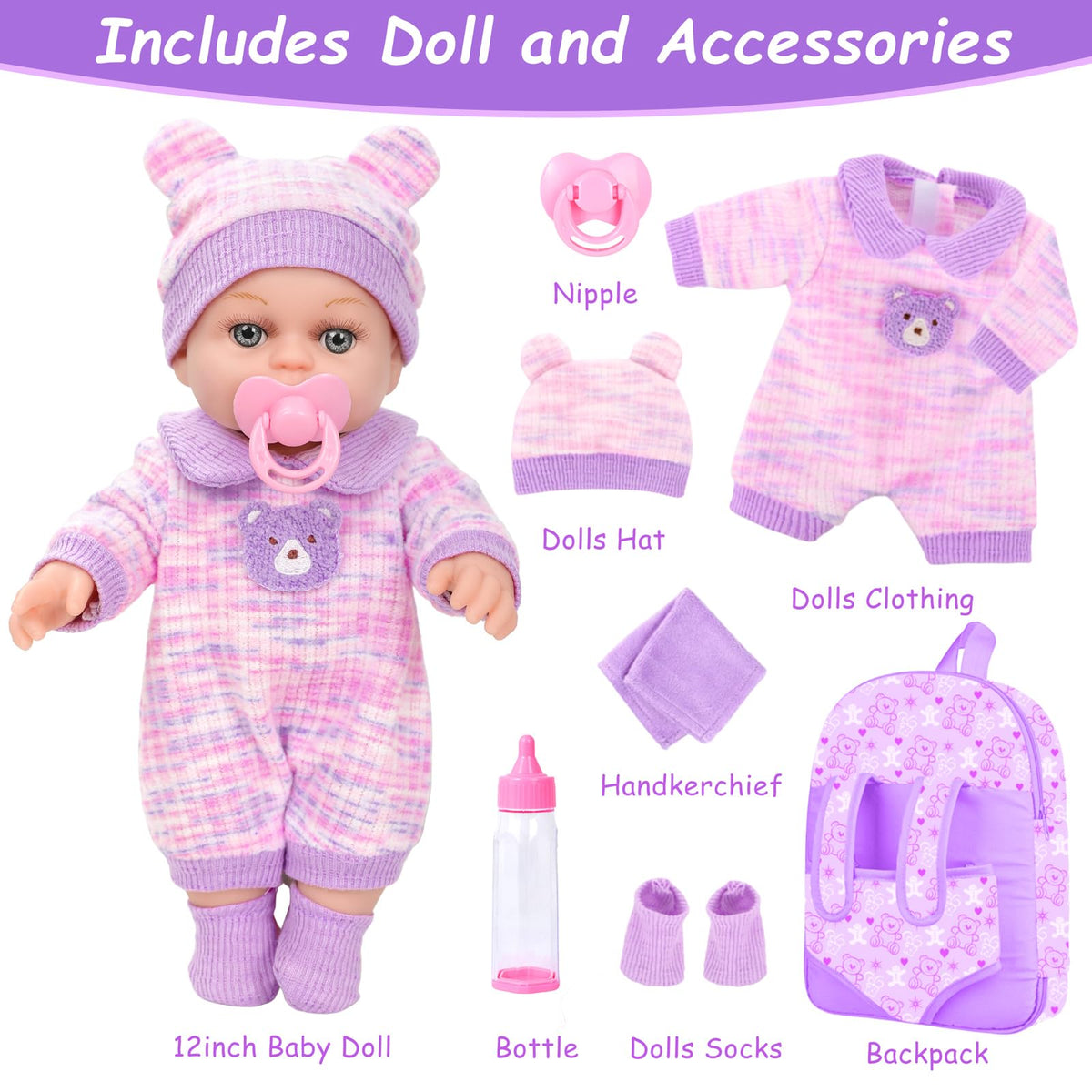 XFEYUE 12'' baby doll gift box, ideal for gifting on special occasions.