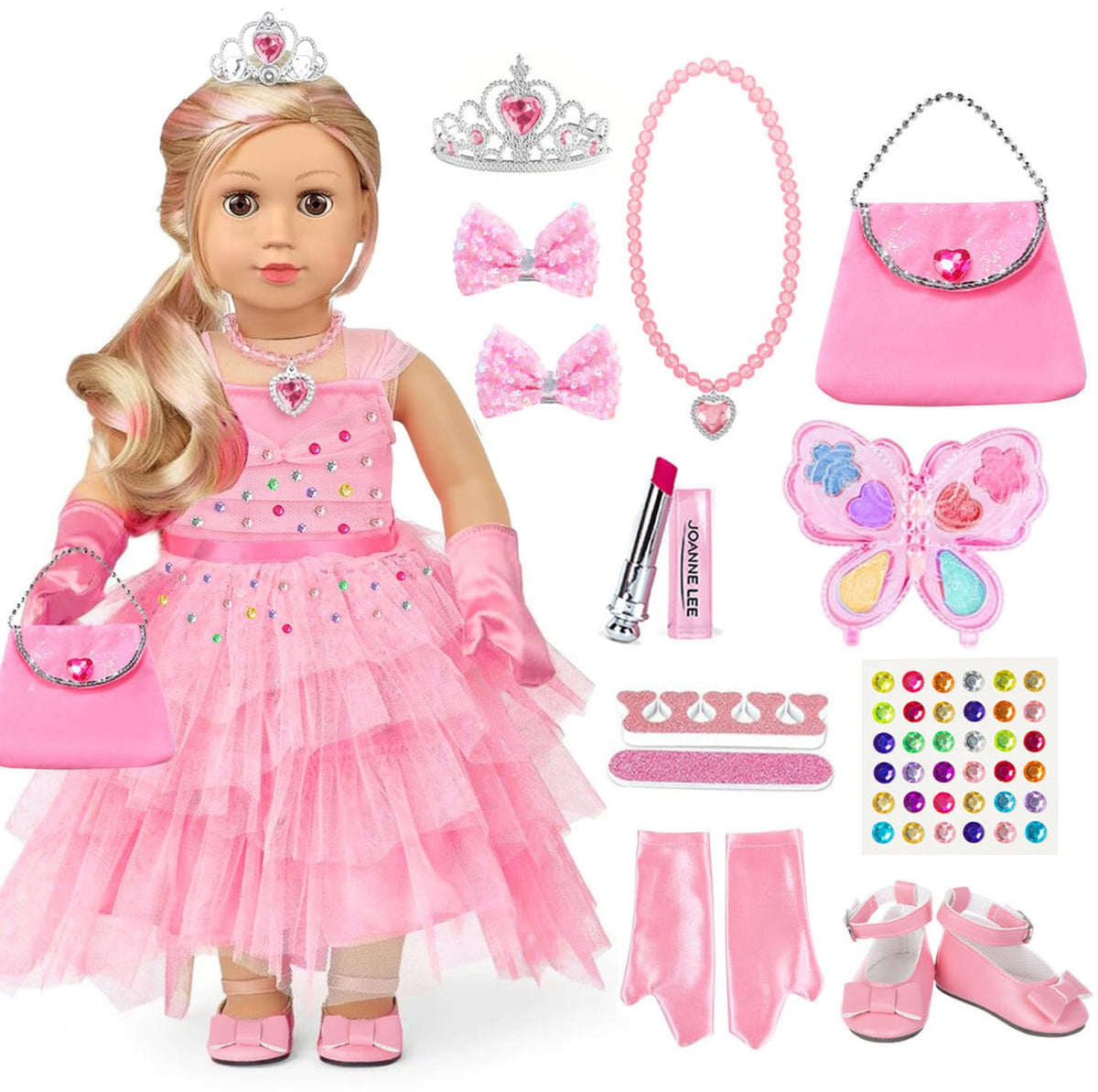 XFEYUE American 18-inch doll princess dress for imaginative play