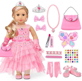 XFEYUE American 18-inch doll princess dress for imaginative play