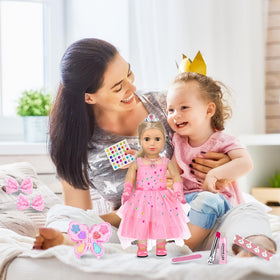 XFEYUE shoes, gloves, and hair clips for finishing touches on 18-inch dolls