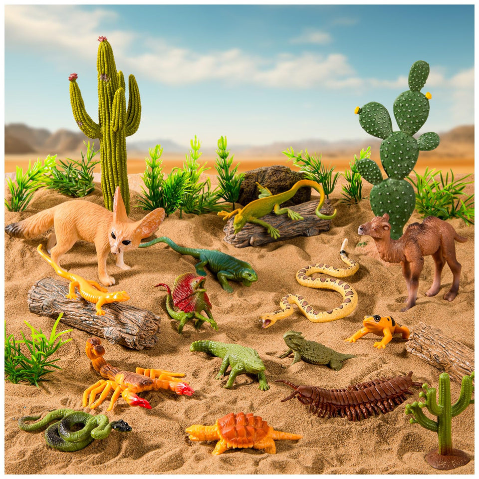 XGHSHW desert animals figures set for engaging, hands-on desert diorama play.