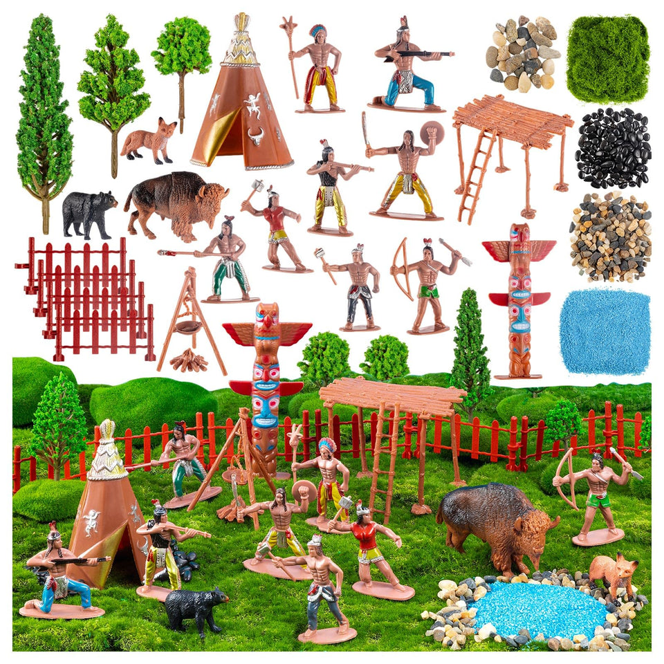 XGHSHW Powhatan Indians figures diorama enhances classroom learning