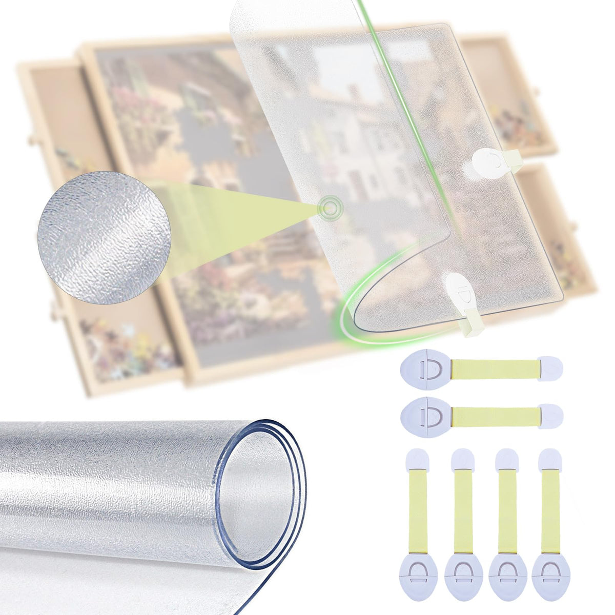 XGKHOM puzzle cover mat protects your puzzle from dust on a 34x26 surface.