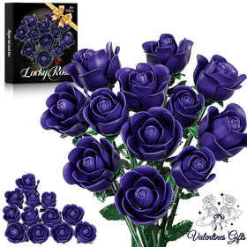 XGSHJ purple rose bouquet assembly showing realistic petal detail for décor