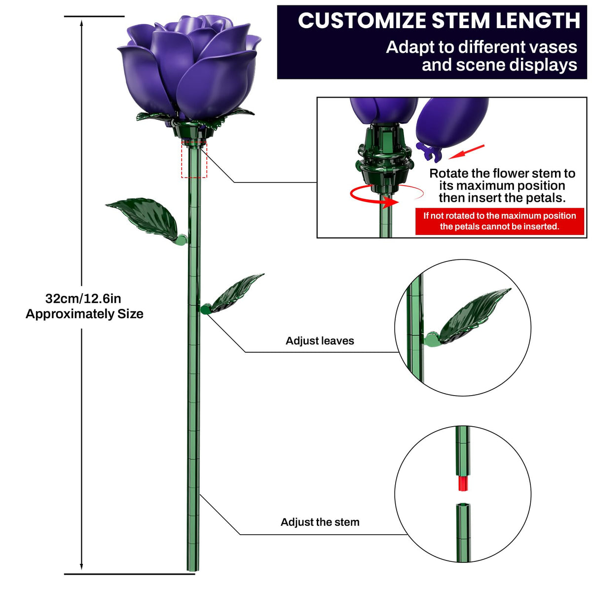 XGSHJ swing-petal rose details for dynamic display in home centerpieces