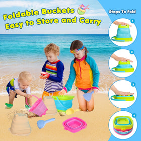 Xgunion beach toys with shovel and rake for creative sand play.