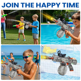 xhecwtiy Electric Water Gun package includes storage tank for easy setup