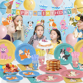XIENBLOC Retro Puppy hanging swirls add movement and whimsy to party decor.