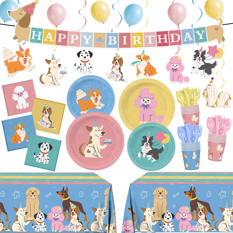 XIENBLOC Retro Puppy plates 9-inch show durable coating for spill-resistant dining.