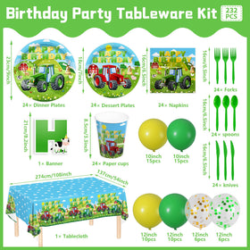 XIENBLOC tractor dessert plates with playful themes for kids' birthdays.