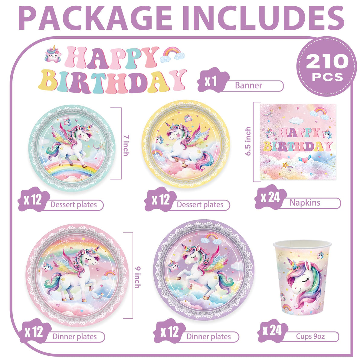 XIENBLOC unicorn dessert plates add whimsy to birthdays