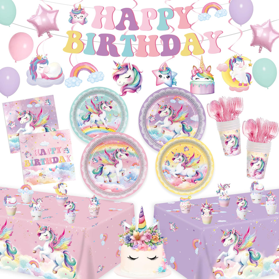 XIENBLOC unicorn dinner plates with pastel accents for festive meals