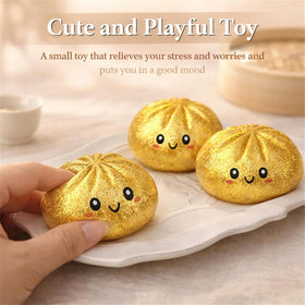 Xihongshi Glitter Dumpling Soft Squeeze demonstrates durable bounce-back texture for repeated squeezes.