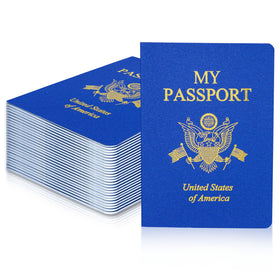 XIISVINT blank passport notebook with blue cover for kids' travel pretend play