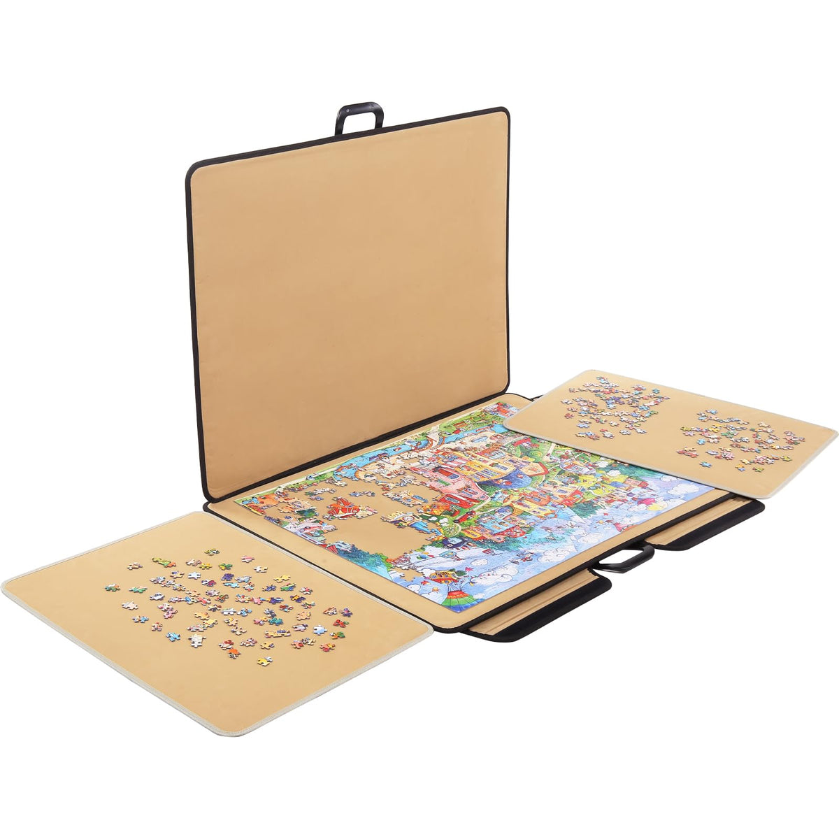 XIJ 1000-piece portable puzzle board with cover maintains piece organization during assembly.