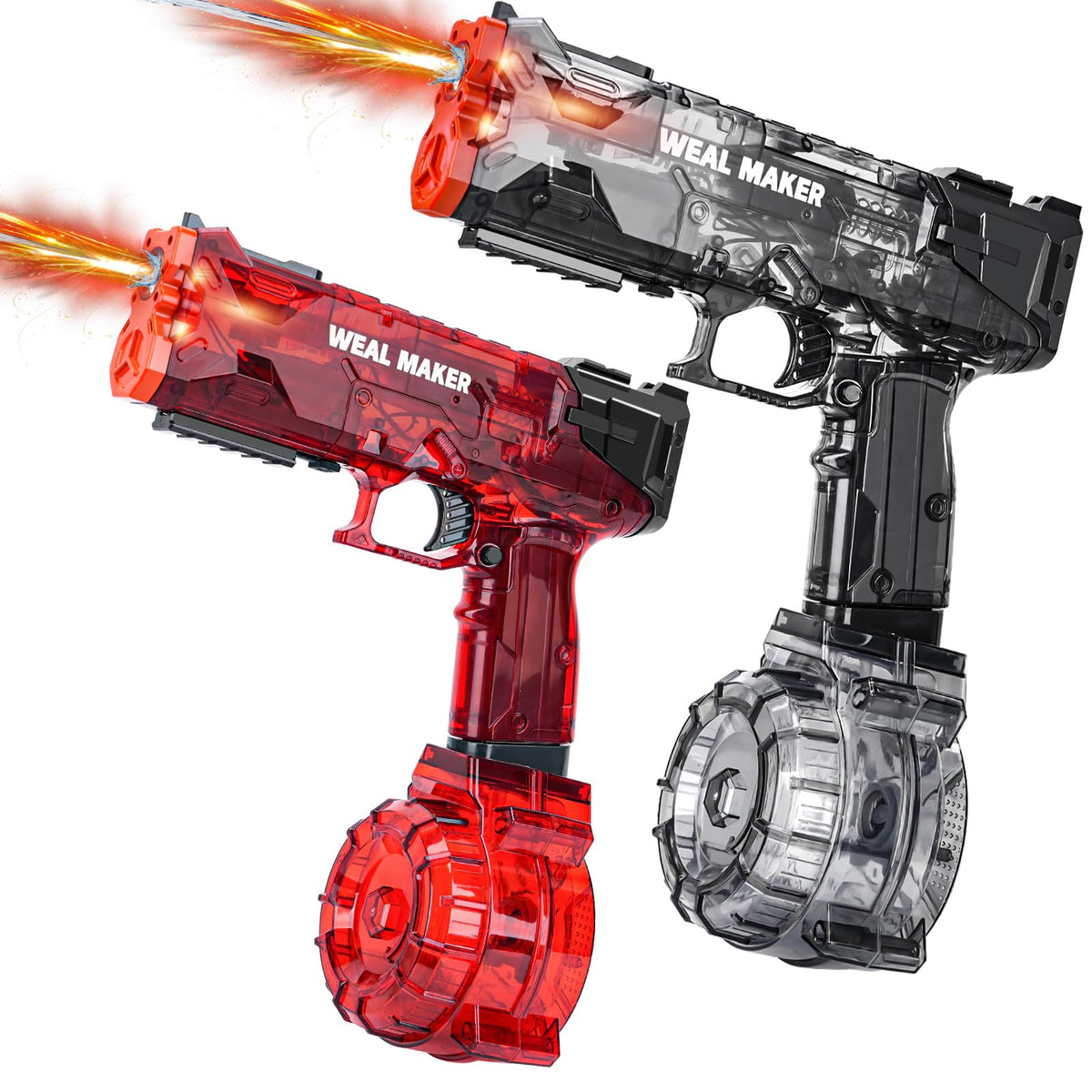 Xikec 2-pack electric water guns with LED nozzle for exciting backyard battles.