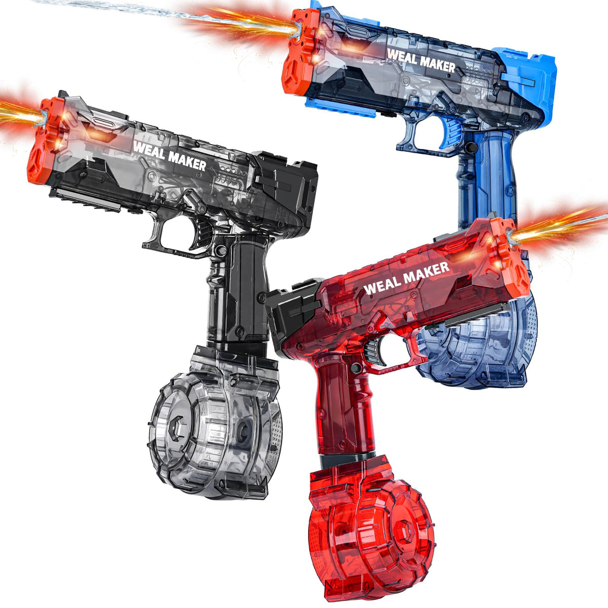 Xikec 3Packs water guns with LED nozzle for exciting outdoor play