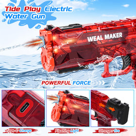 Xikec water guns with USB-C charging for quick recharges during outdoor play.