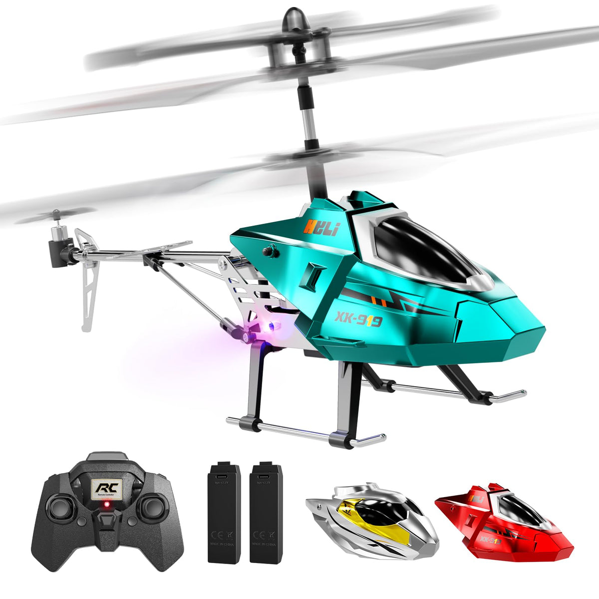 XIKOTEC RC helicopter in blue shell for exciting indoor flights.